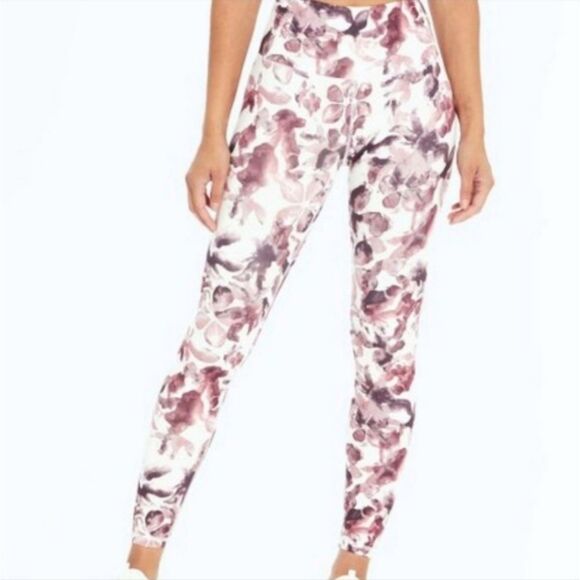 ☔️🔹️Balance Collection Watercolor Floral Print Athletic Leggings Medium - Picture 1 of 11